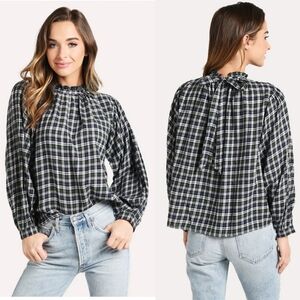 NWT Trovata Birds Of Paradis | Talia Plaid Blouse